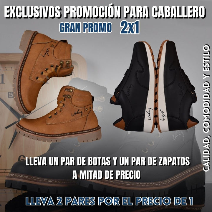 ¡SOLO POR HOY! PROMO 2X1😄, LLEVA UN PAR DE BOTAS🥾 Y UN PAR DE ZAPATOS👞 A MITAD DE PRECIO + ENVÍO GRATIS