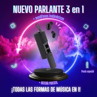 🤩En promo: Parlante 3 en 1 con audífonos inalámbricos + Envío Gratis