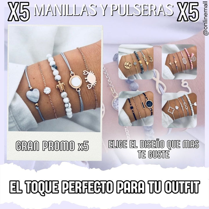 Hermosas pulseras x5 en COMBO 🥰 + envío gratis