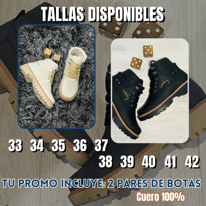 💥Mega Promo 2X1 BOTAS EN CUERO UNISEX + Envío Gratis