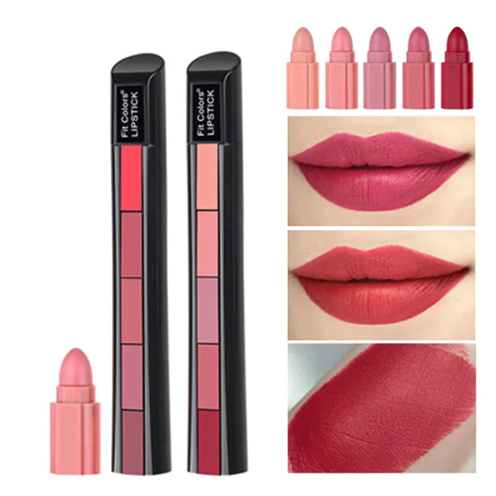 💋Barra de labiales x 5 tonos + ENVÍO GRATIS💄💋