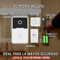 🚨Timbre con cámara HD INTELIGENTE + Envío Gratis