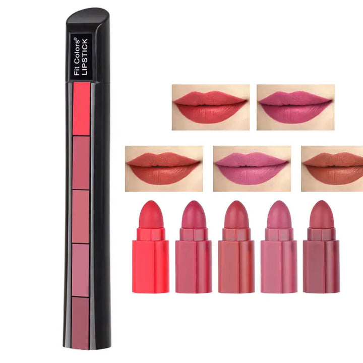 💋Barra de labiales x 5 tonos + ENVÍO GRATIS💄💋